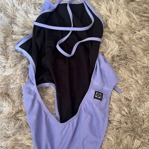 Jolyn Clothing Black and Lavender Swimsuit